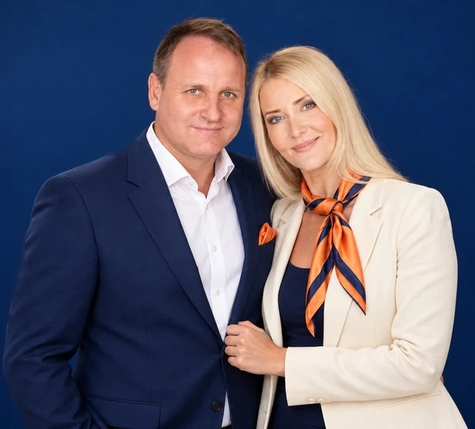 Oliver Glaser mit seiner Frau in Nürnberg